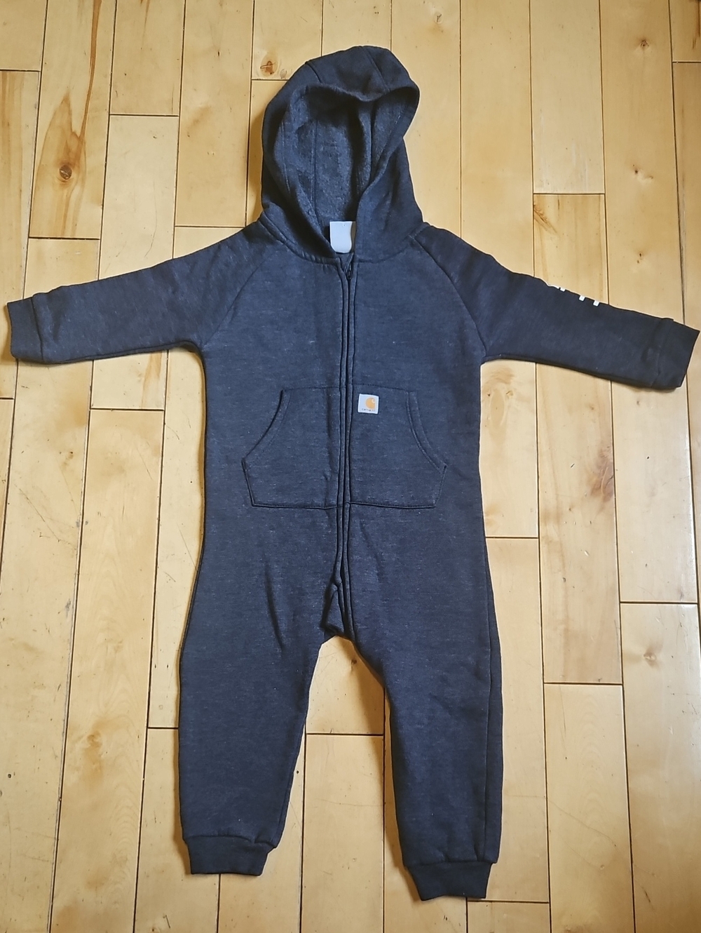 Carhartt Navy Hooded Kids One-Piece Zip Romper (24M)